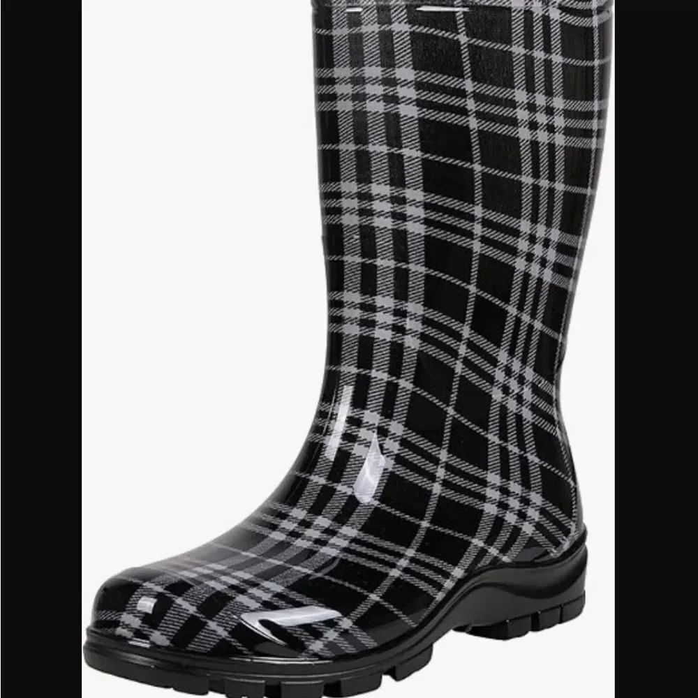 ASGARD WOMEN'S MID CALF RAIN PRINTED WATERPROOF RUBBER BOOTS